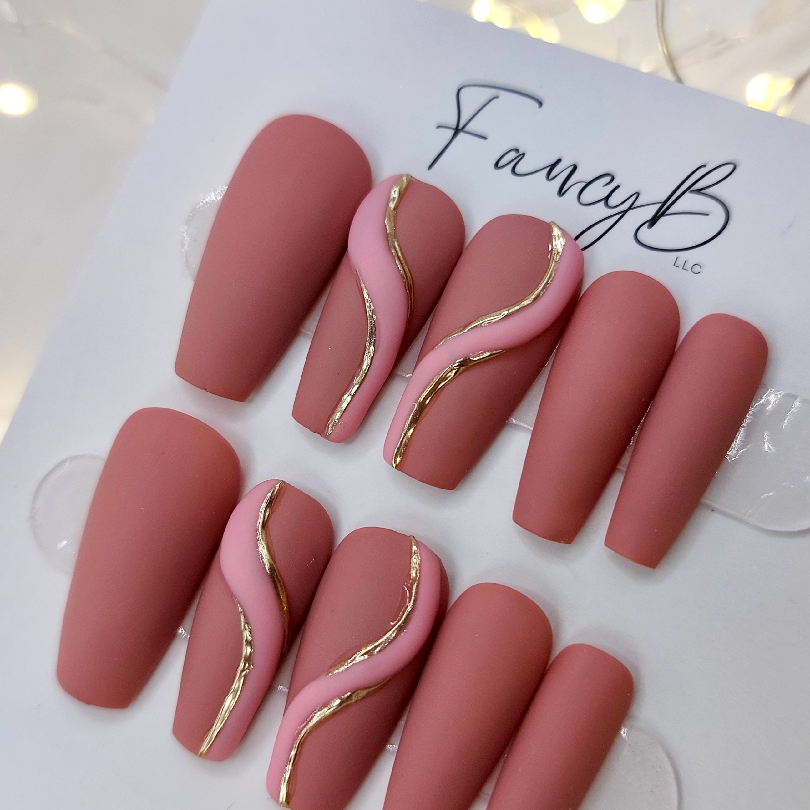 Pink & Chrome Swirl - (20pcs) Medium Coffin