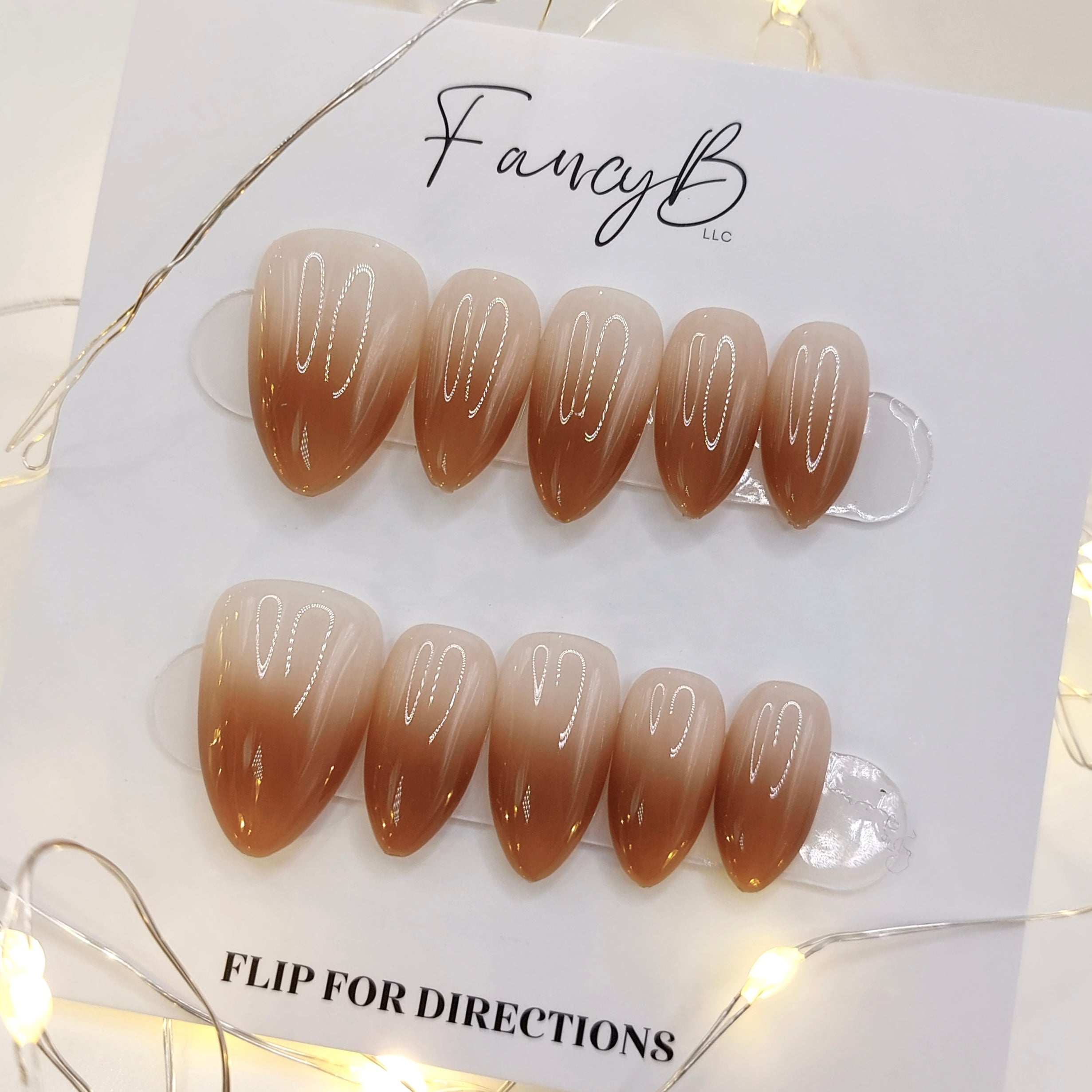 Latte Ombre French - (20pcs) Short Almond