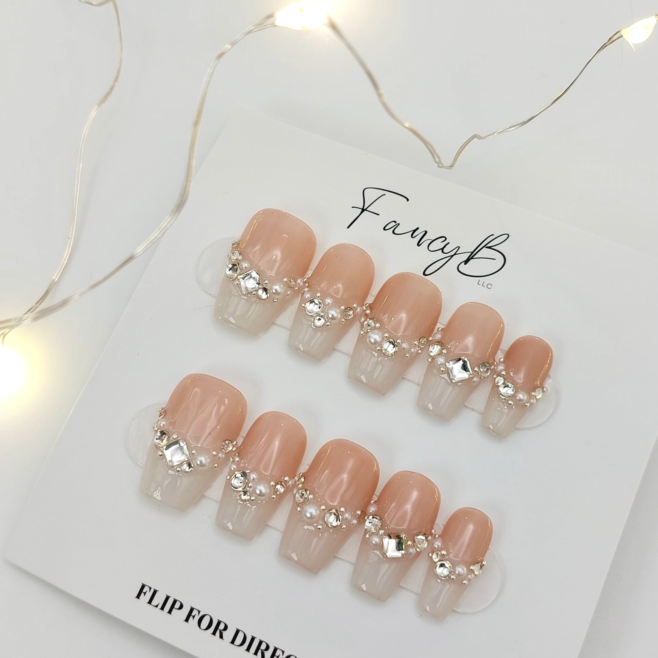 Diamond French Tip - (20pcs) Short Coffin