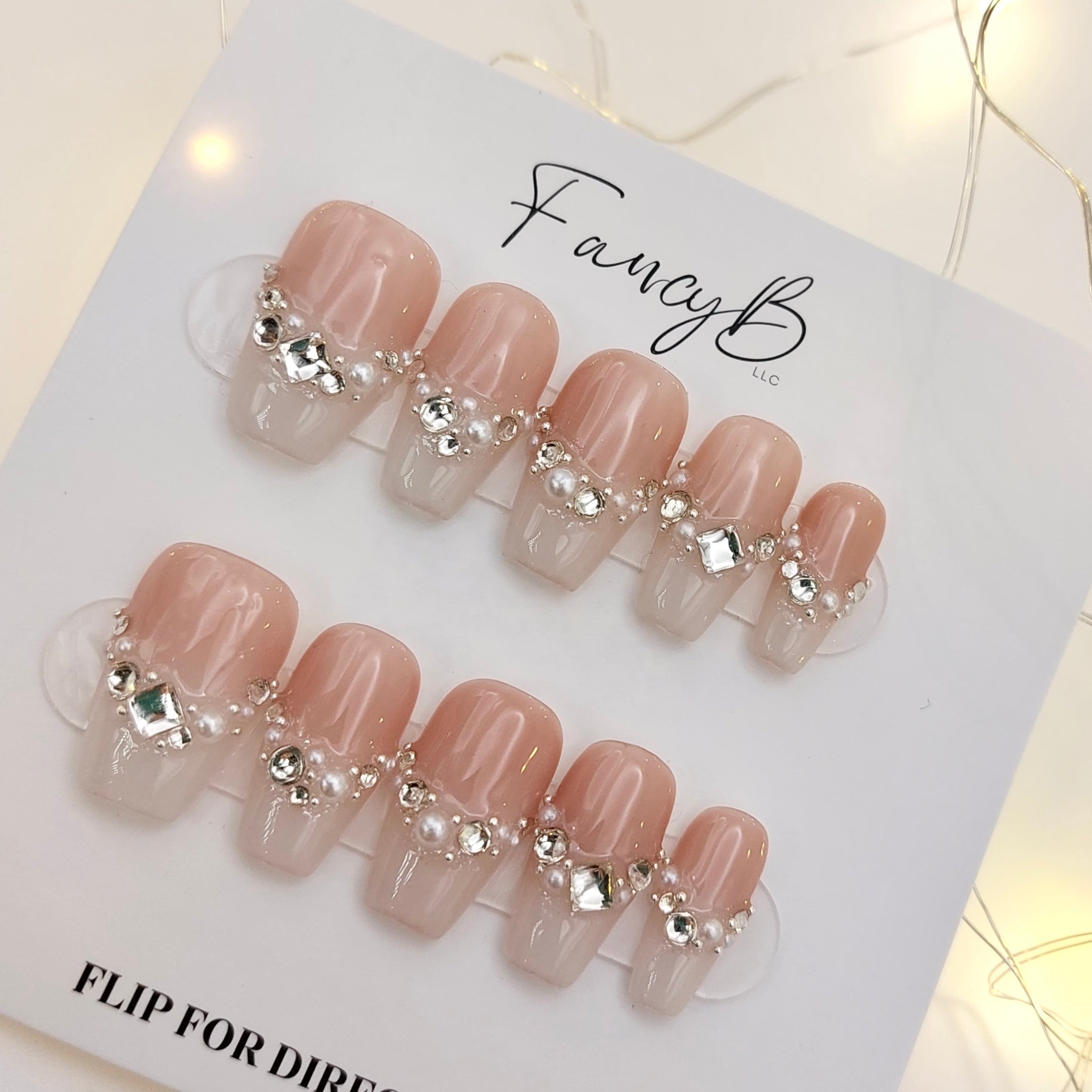 Diamond French Tip - (20pcs) Short Coffin