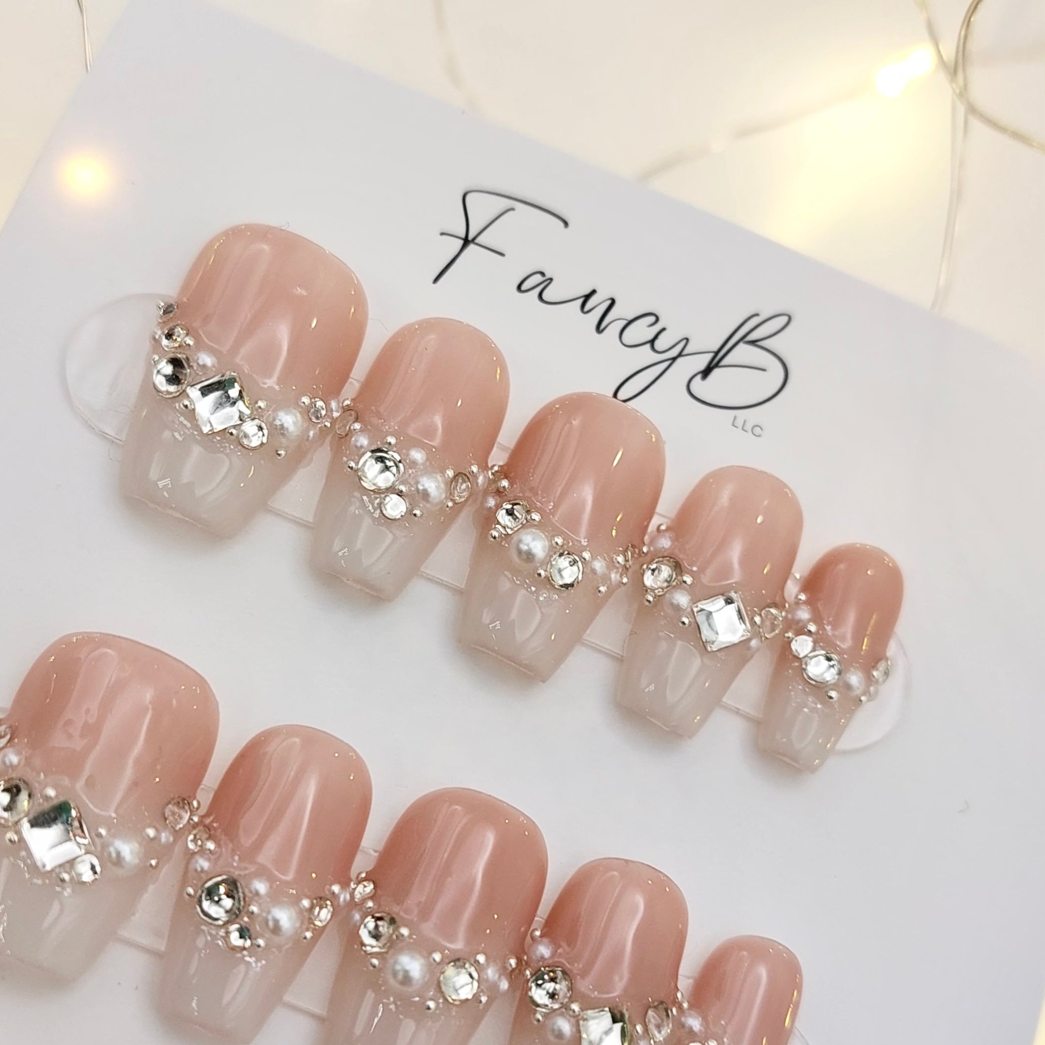 Diamond French Tip - (20pcs) Short Coffin