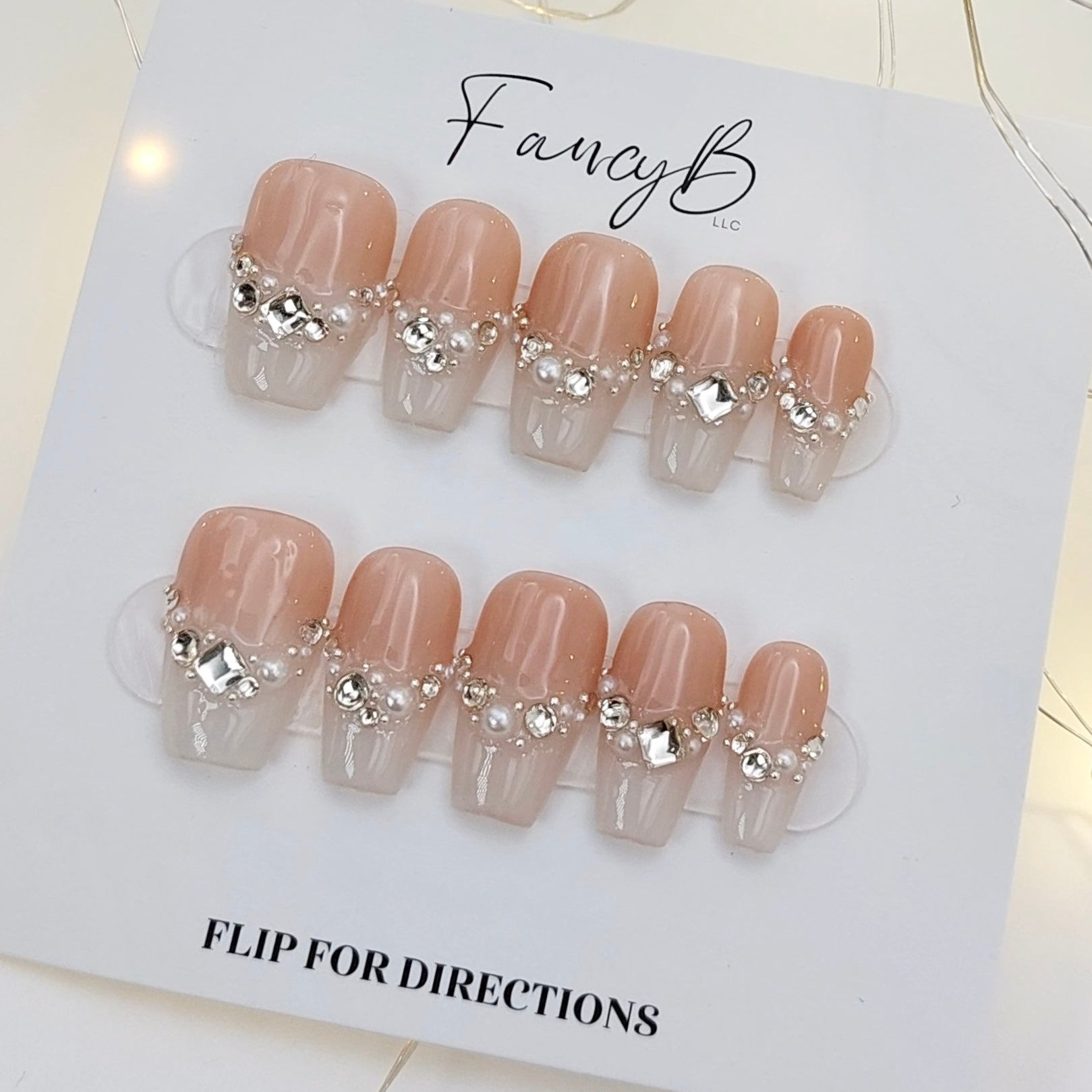 Diamond French Tip - (20pcs) Short Coffin