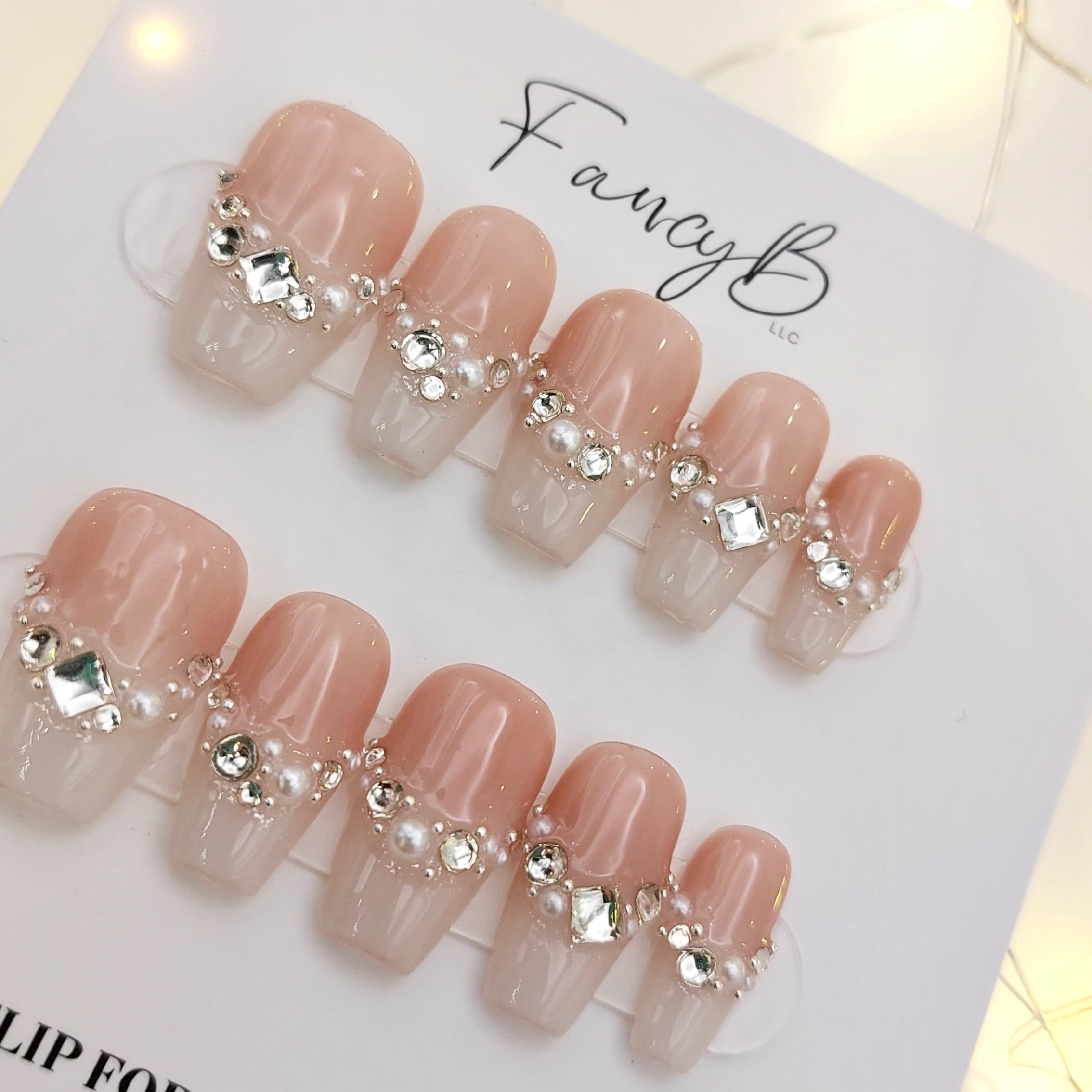 Diamond French Tip - (20pcs) Short Coffin
