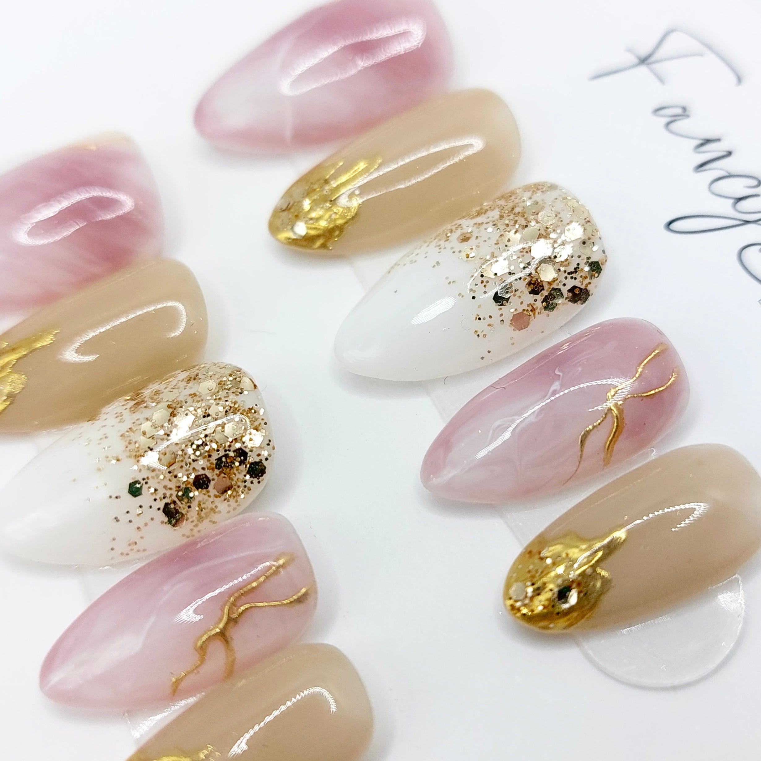 Luxe Lavender Marble Nails (24pcs)
