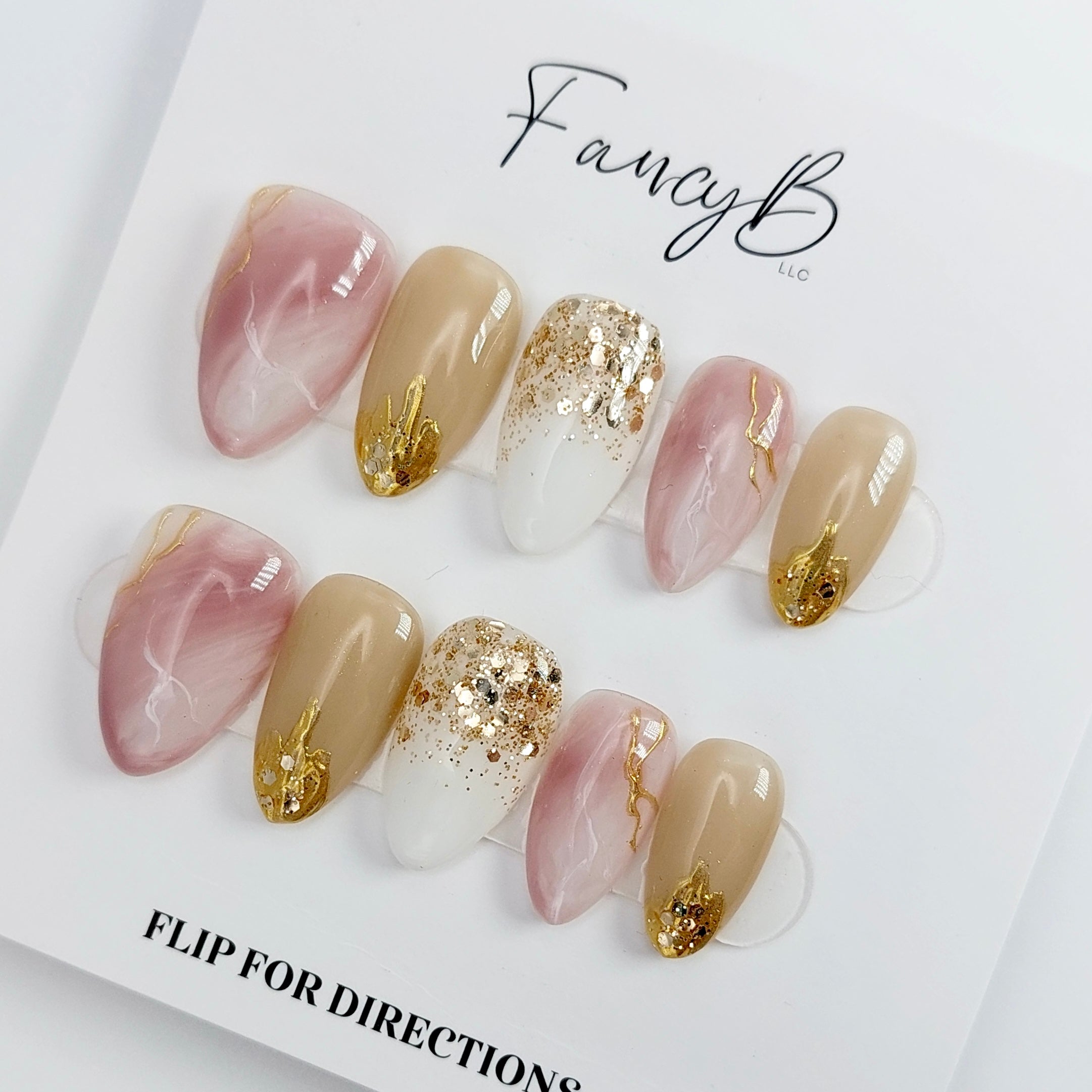 Luxe Lavender Marble Nails (24pcs)
