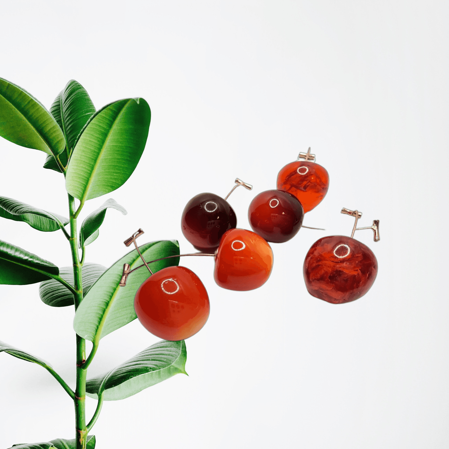 Cherry Drop Earrings - FancyB Press-on Nails