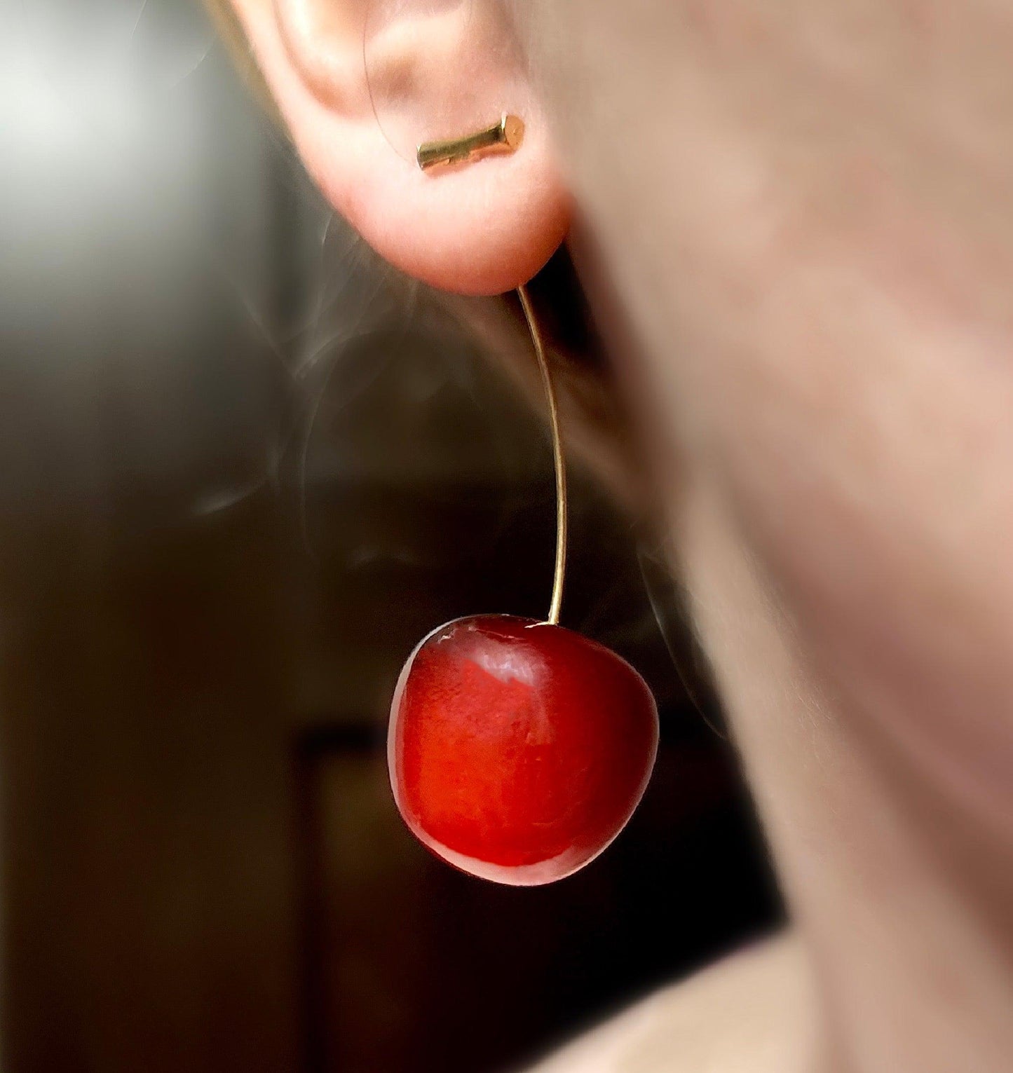 Cherry Drop Earrings - FancyB Press-on Nails