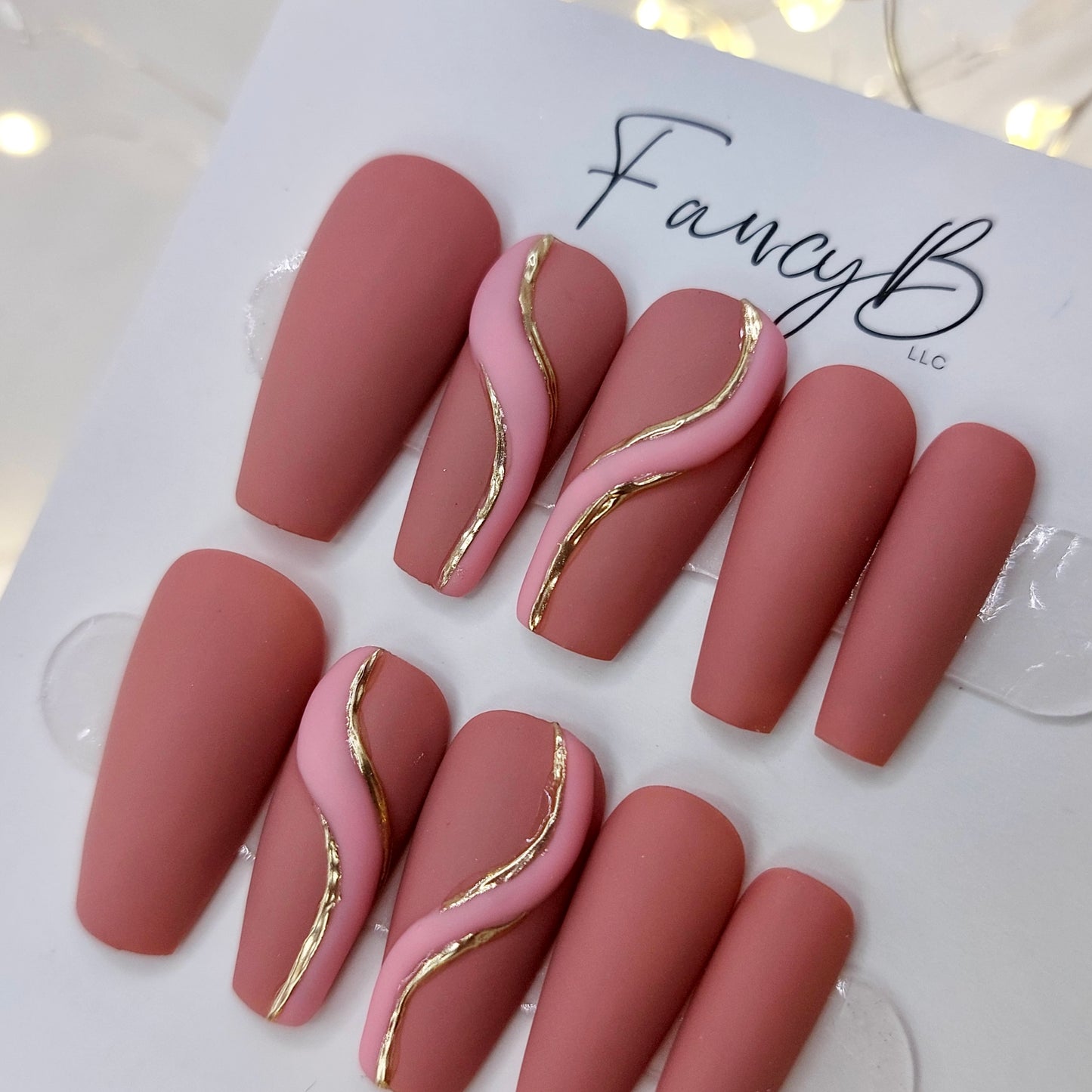 Pink & Chrome Swirl - (20pcs) Medium Coffin