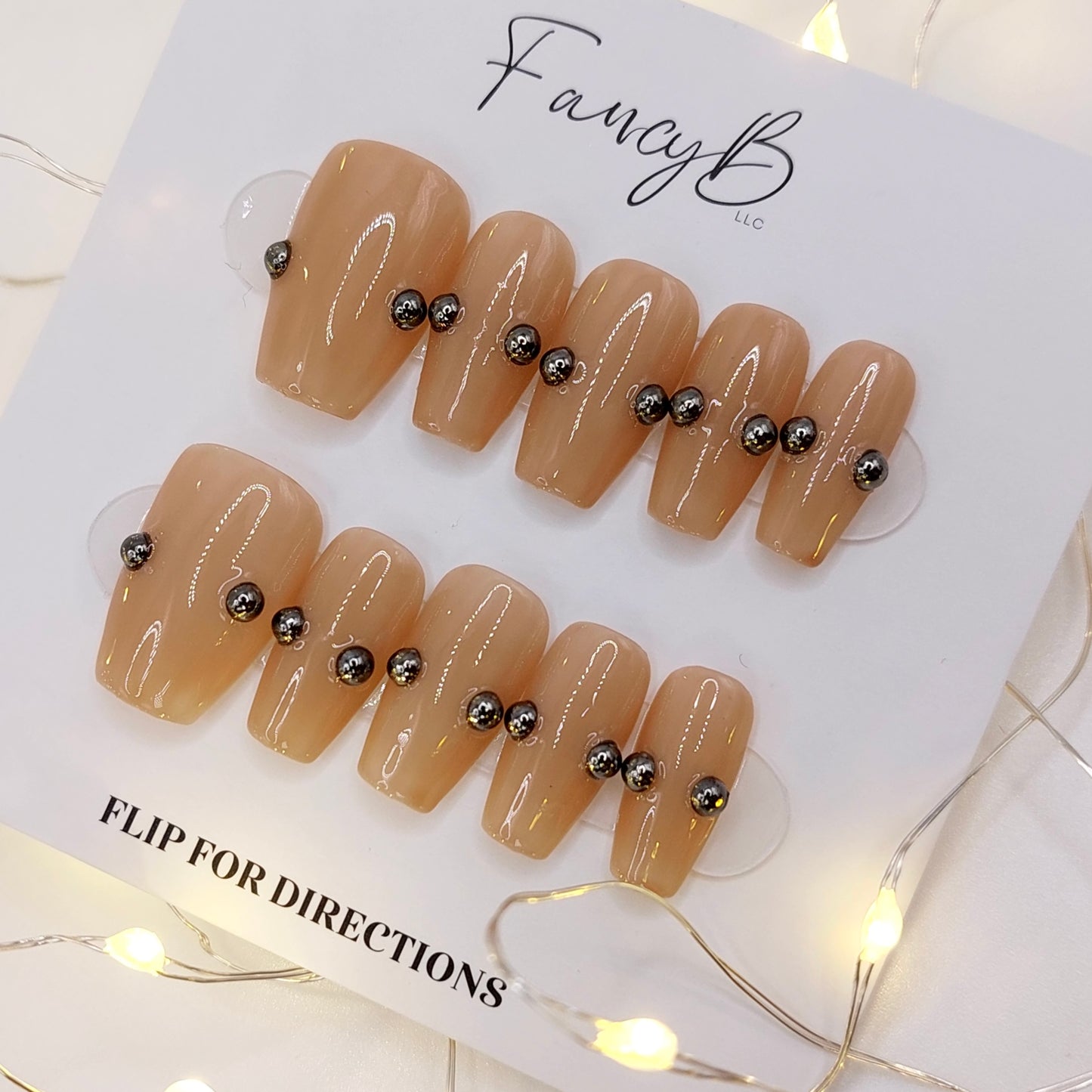 Nude Barbell Nails - (20pcs) Short Coffin