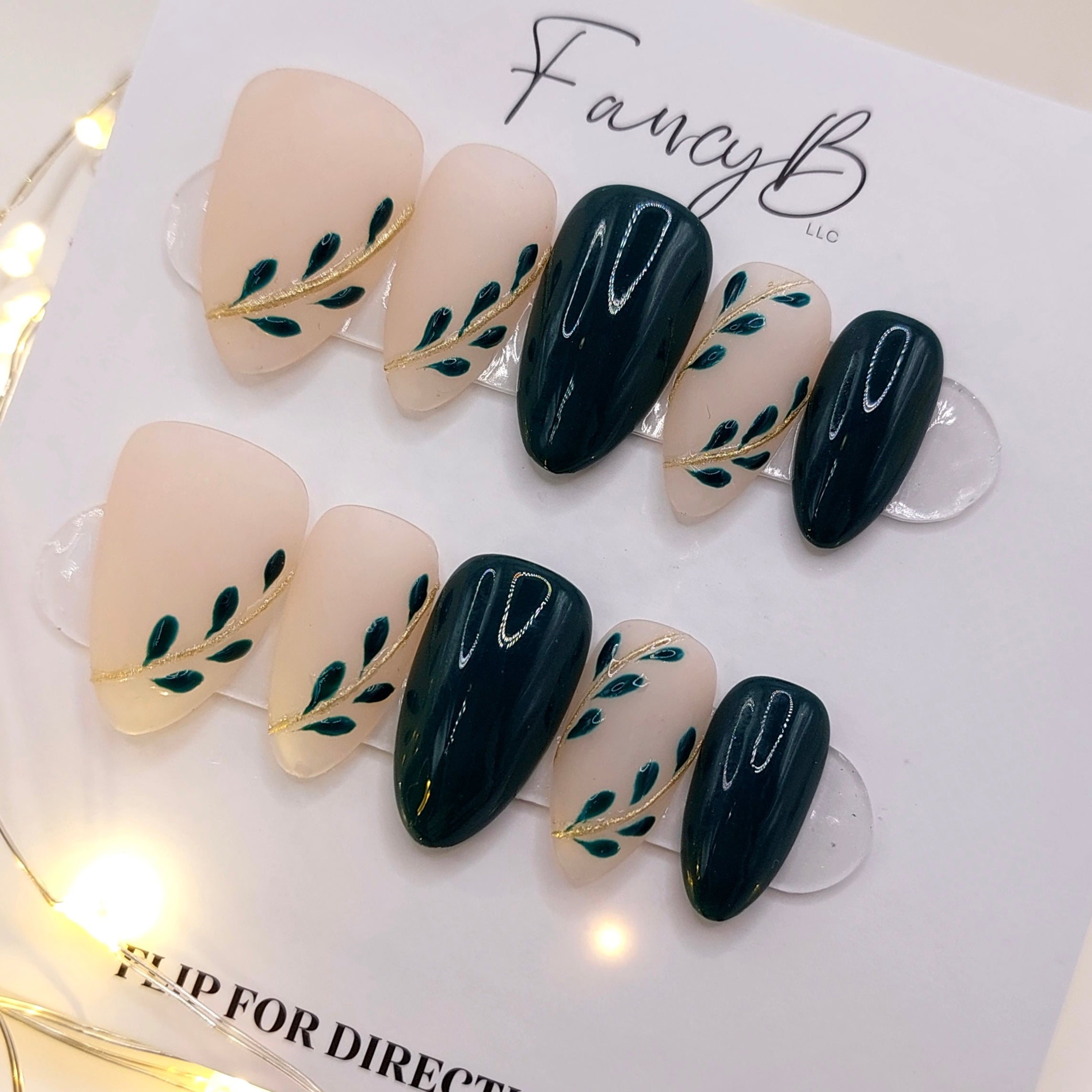 Green Goddess Nails - (20pcs) Short Almond