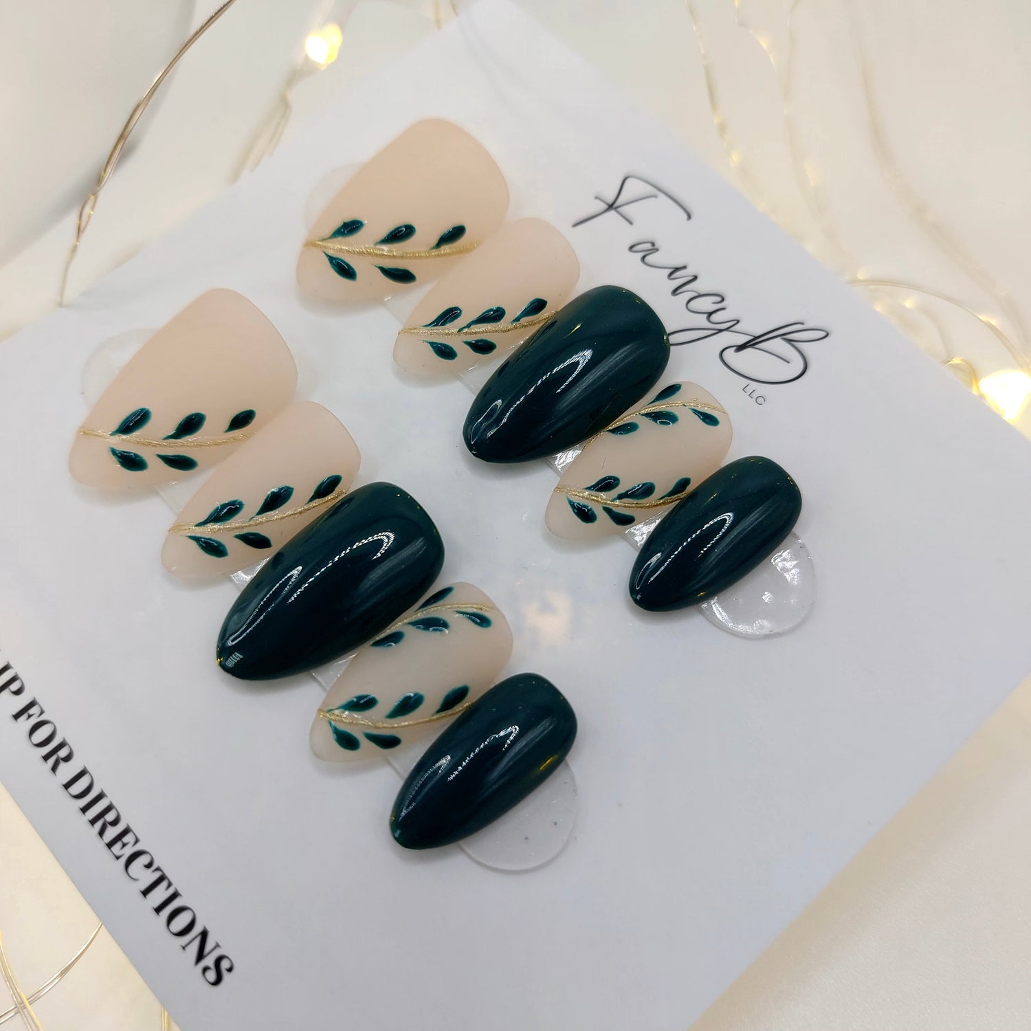 Green Goddess Nails - (20pcs) Short Almond