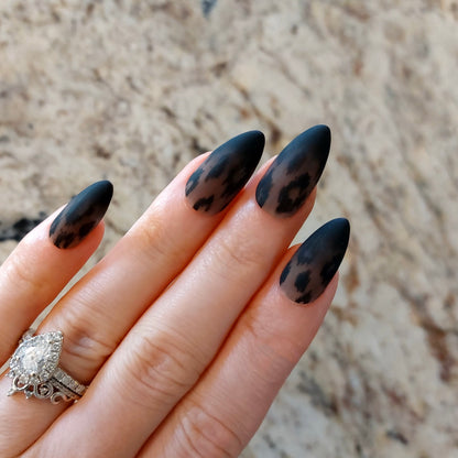 Black Leopard Ombré Press on Nails