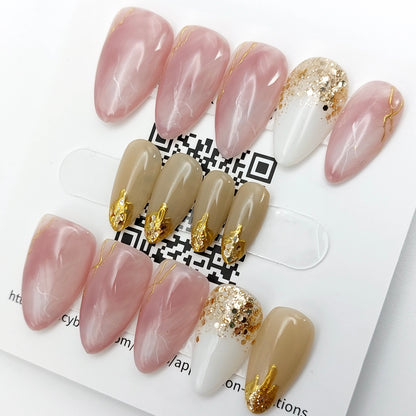 Luxe Lavender Marble Nails (24pcs)