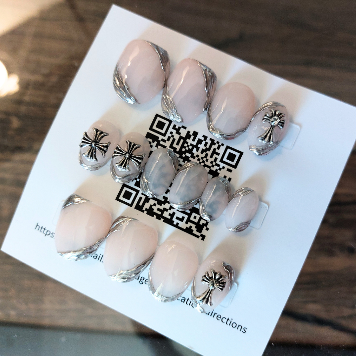 Antique Cross Nails (24pcs) - Short Oval