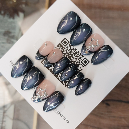 Starlight Gem Nails (24pcs) - Short Almond