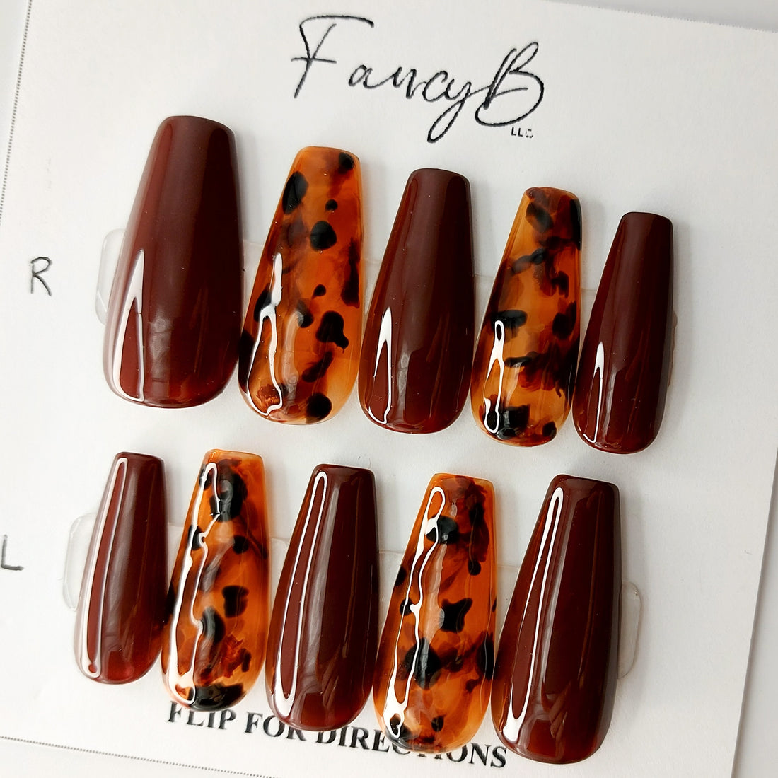 Trendy Tortoiseshell | Animal Print Tortoiseshell Press on Nails in Deep Red