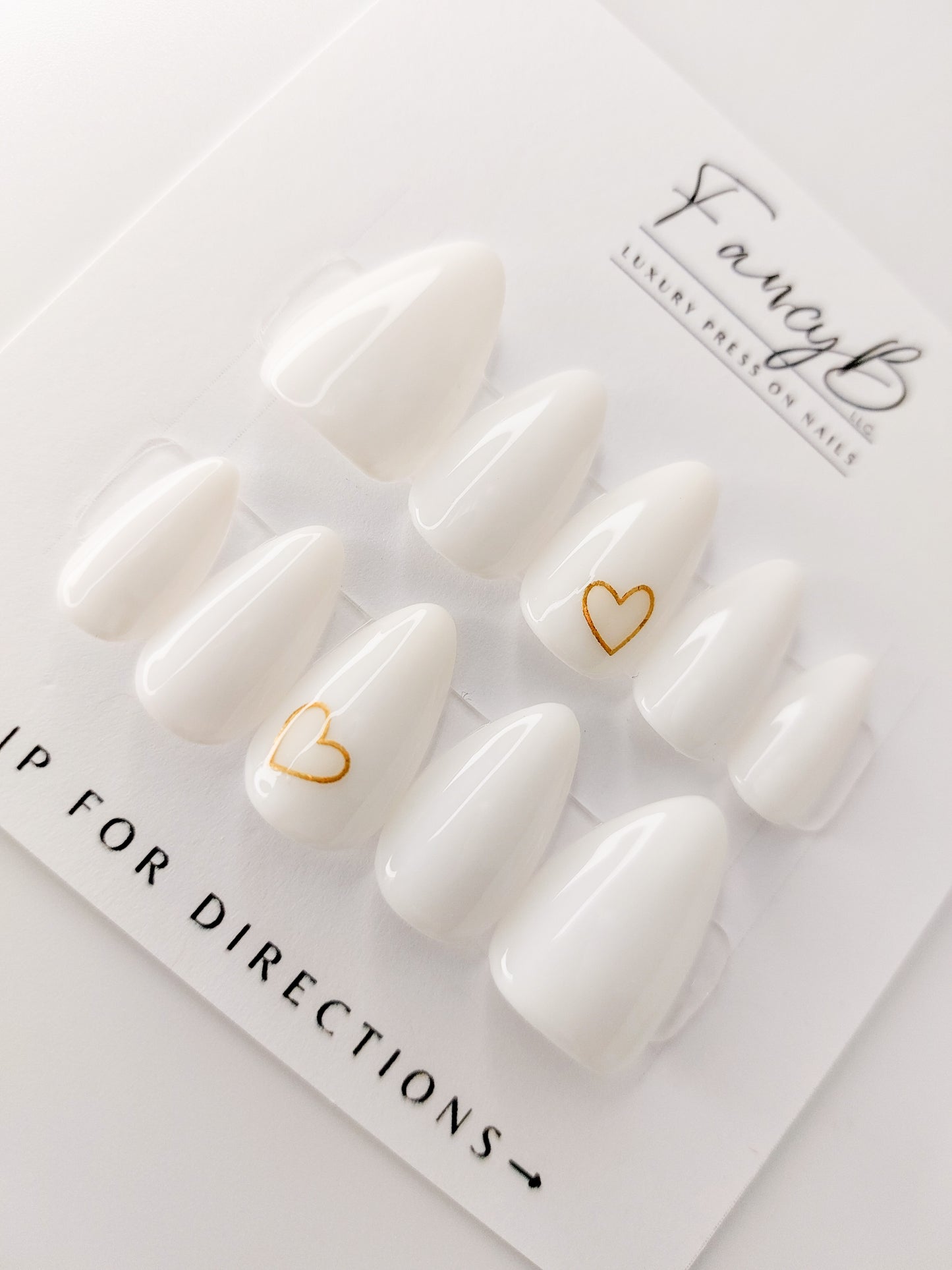 Heart of Gold Press on Nails