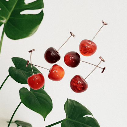 Cherry Drop Earrings - FancyB Press-on Nails