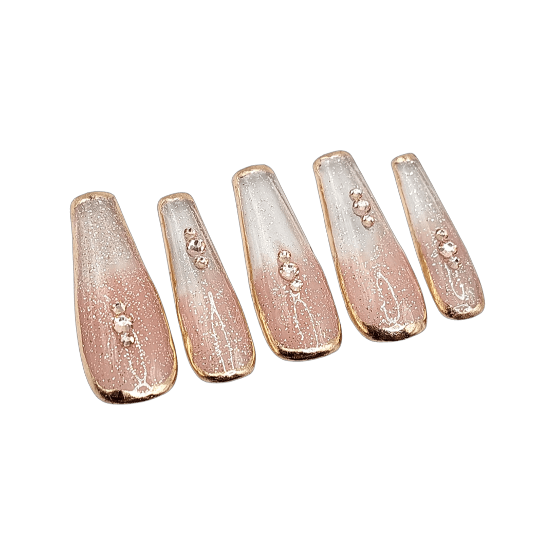 Rose Gold Tenfold - FancyB Press-on Nails