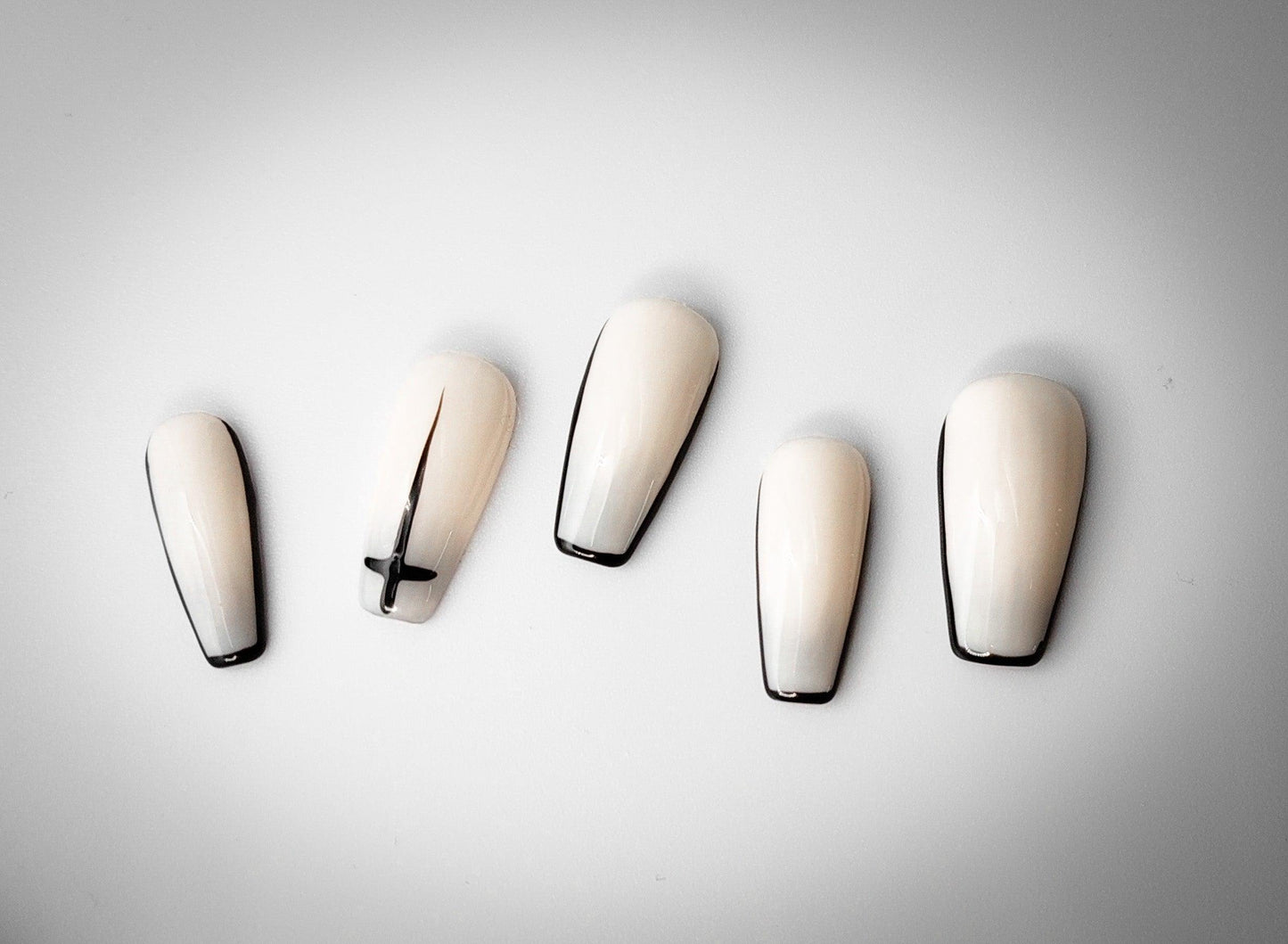 Second to Nun | Black and White Exorcist Press on Nails - FancyB Press-on Nails