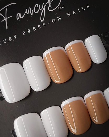Skinny French | Thin French Tip Press on Nails - FancyB Press-on Nails